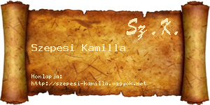 Szepesi Kamilla névjegykártya